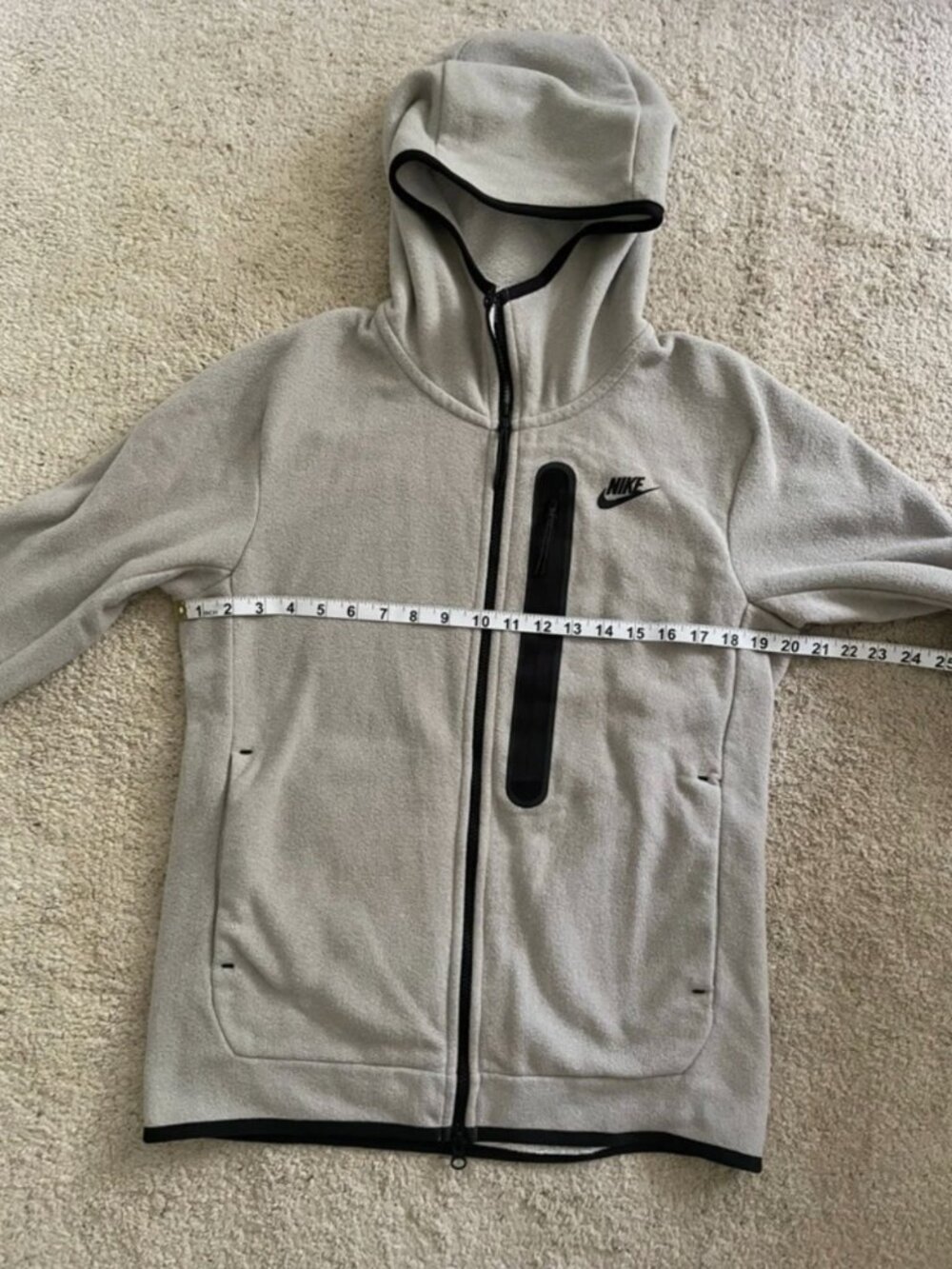 Nike Tech Fleece Men Size S Winterized Hoodie Cobblestone Black Pristine VNDS - Picture 8 of 16